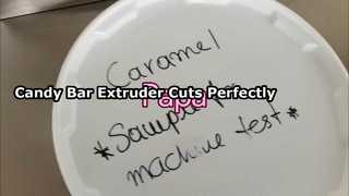 Máy đùn thanh kẹo caramel P308 phổ biến của Papa với máy cắt siêu âm để bán